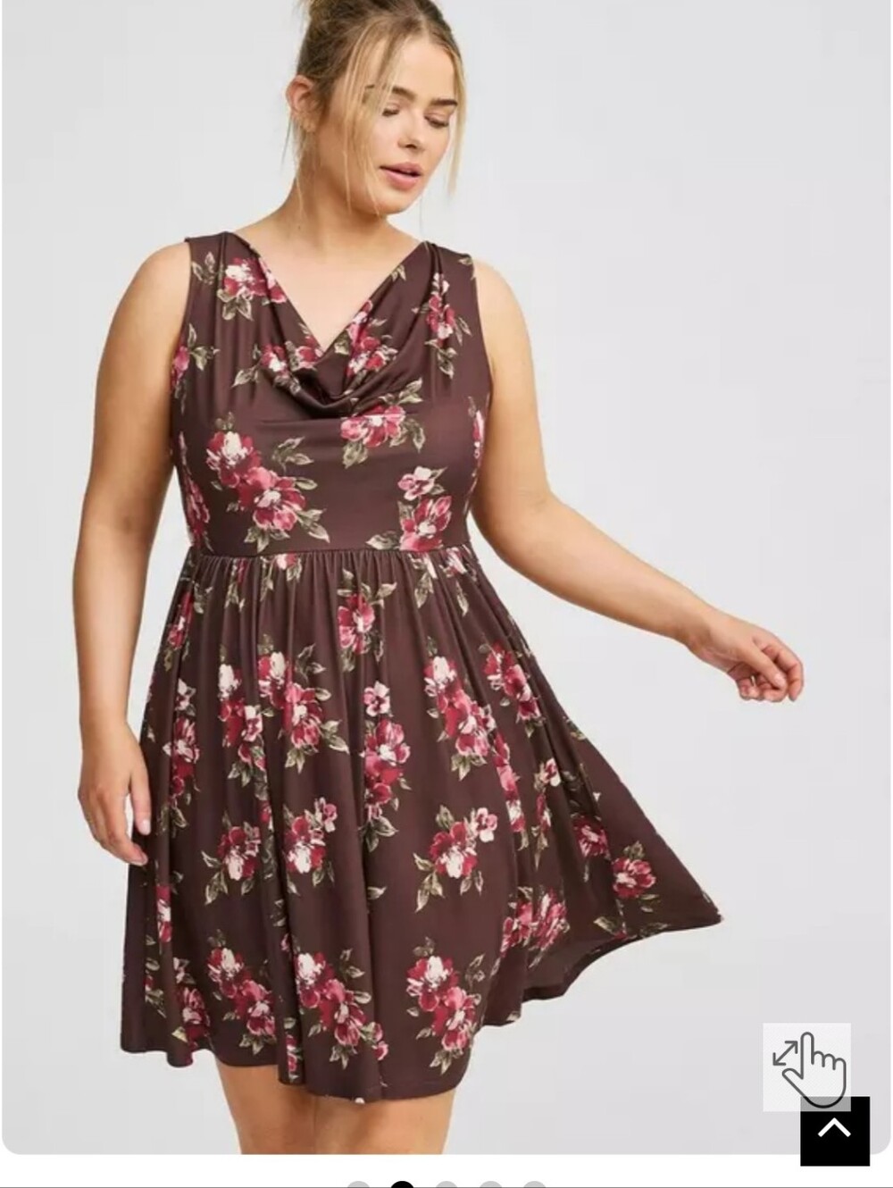 NWOT TORRID 1x skaterMini Studio Knit Sleeveless Cowl Neck Dress
